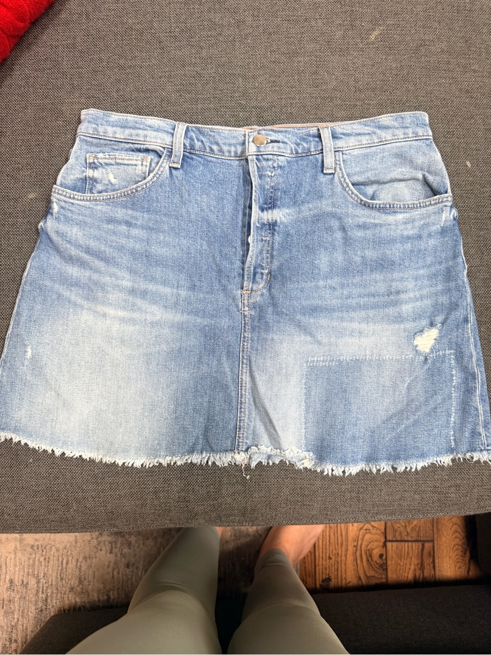 Joe's Jeans Light Blue Distressed Denim Mini Skirt